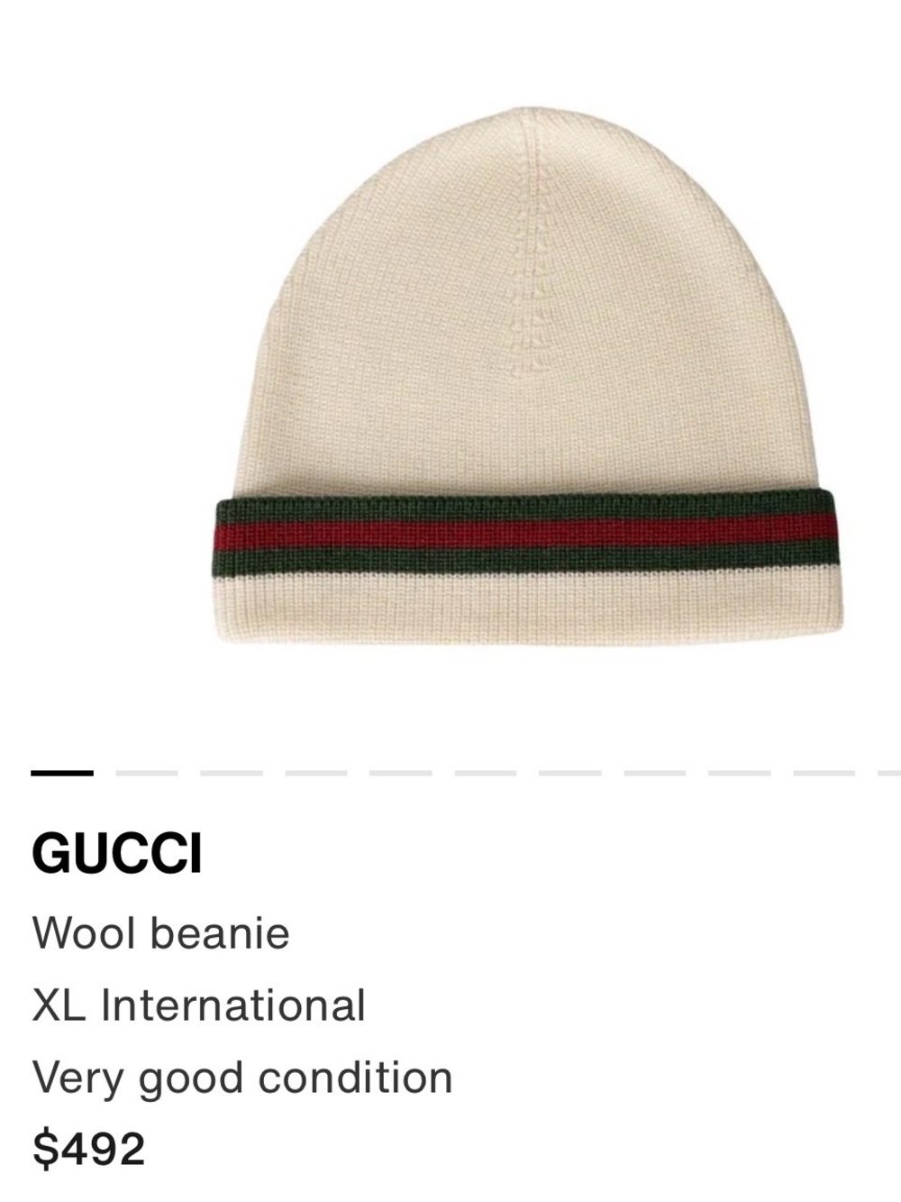 Gucci Cream Wool-Silk Knit Hat - Picture 7 of 9